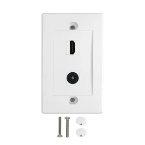 1-Port HDMI   1-Port Toslink Wall Plate Kit - White