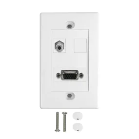 1-Port VGA   1-Port 3.5mm Wall Plate Kit - White