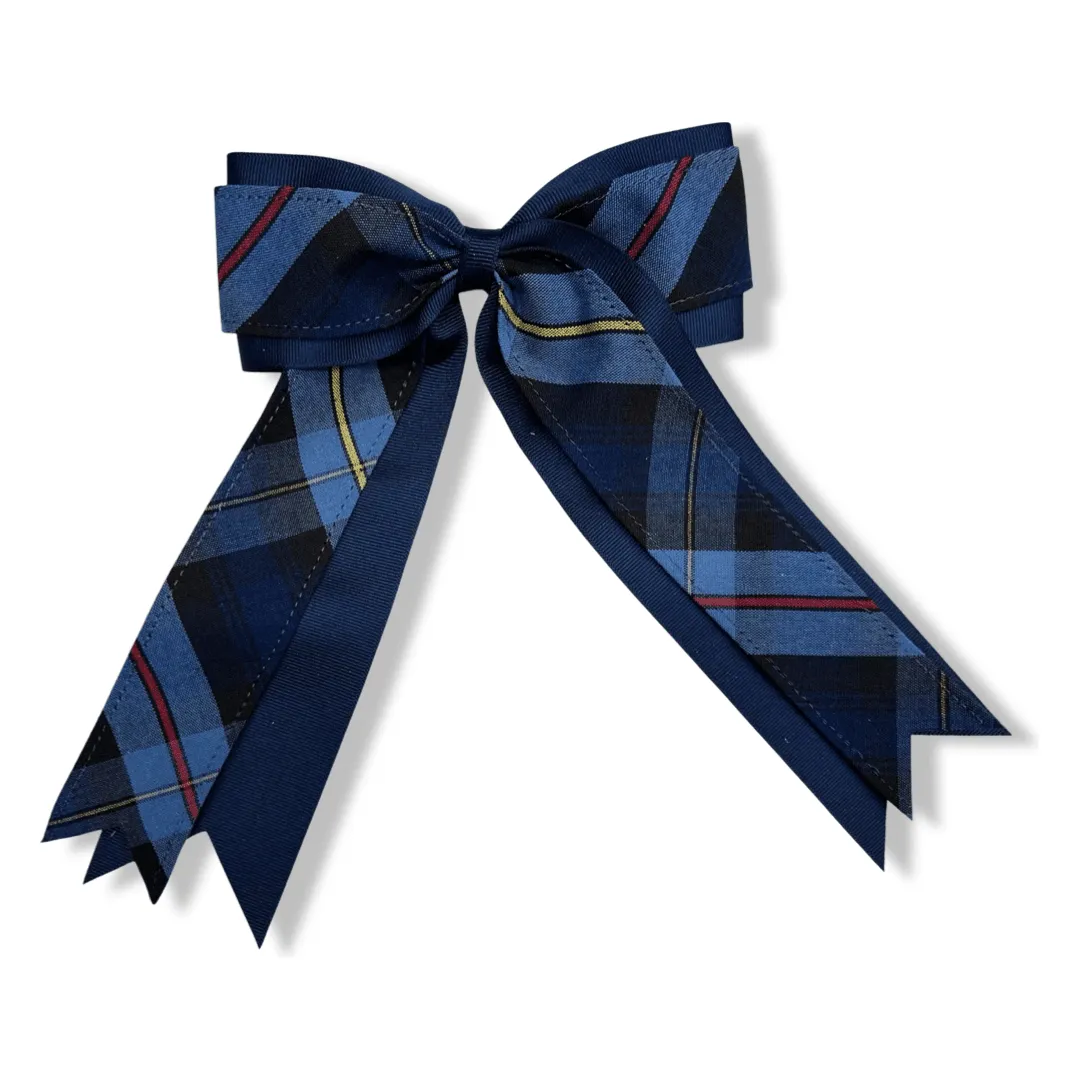 2 Layer Cheer Bow  - Plaid P41
