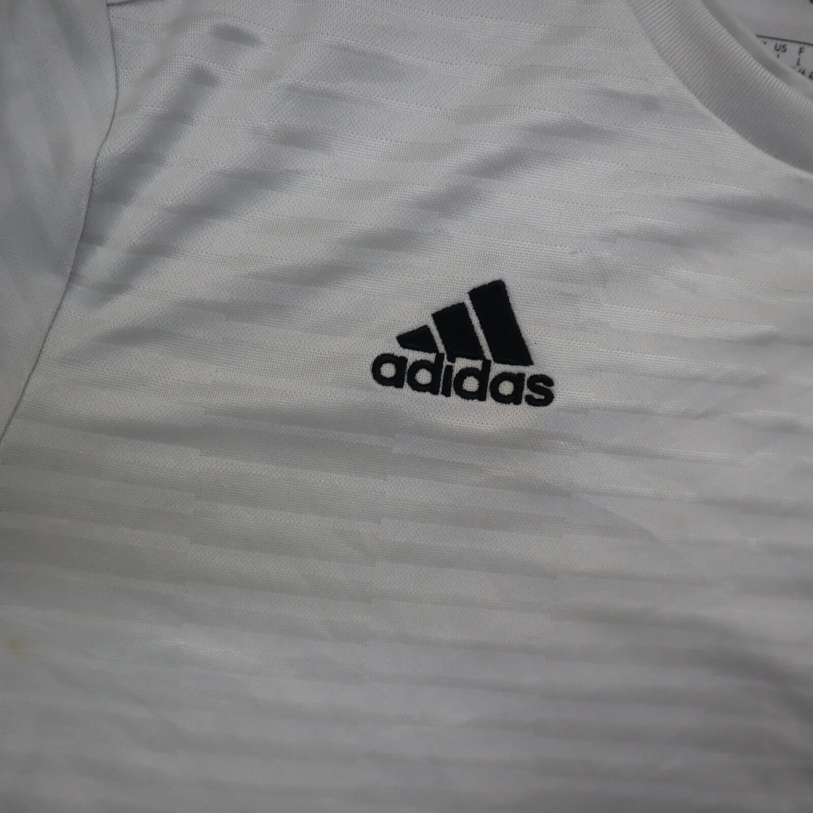 Adidas Climalite Womens Crew Neck T Shirt Short Sleeve Cotton Off White Size L