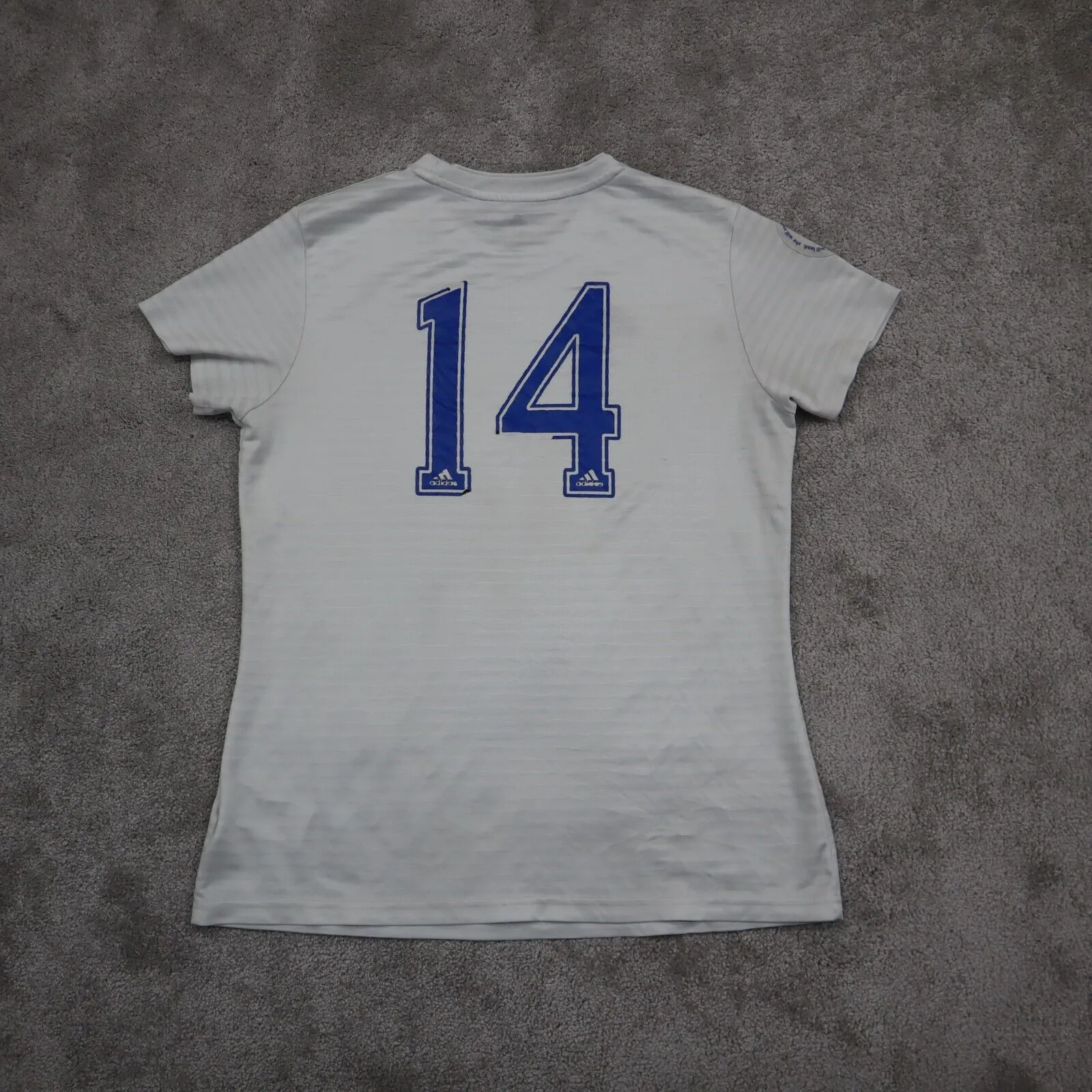 Adidas Climalite Womens Crew Neck T Shirt Short Sleeve Cotton Off White Size L