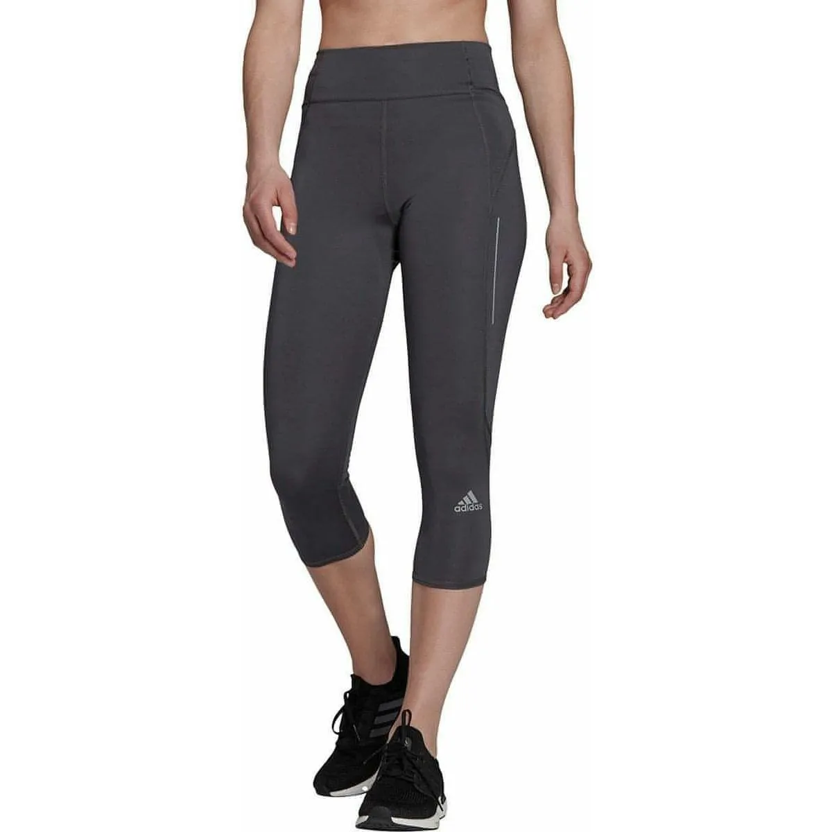 adidas Own The Run Womens 3/4 Capri Running Tights - Grey
