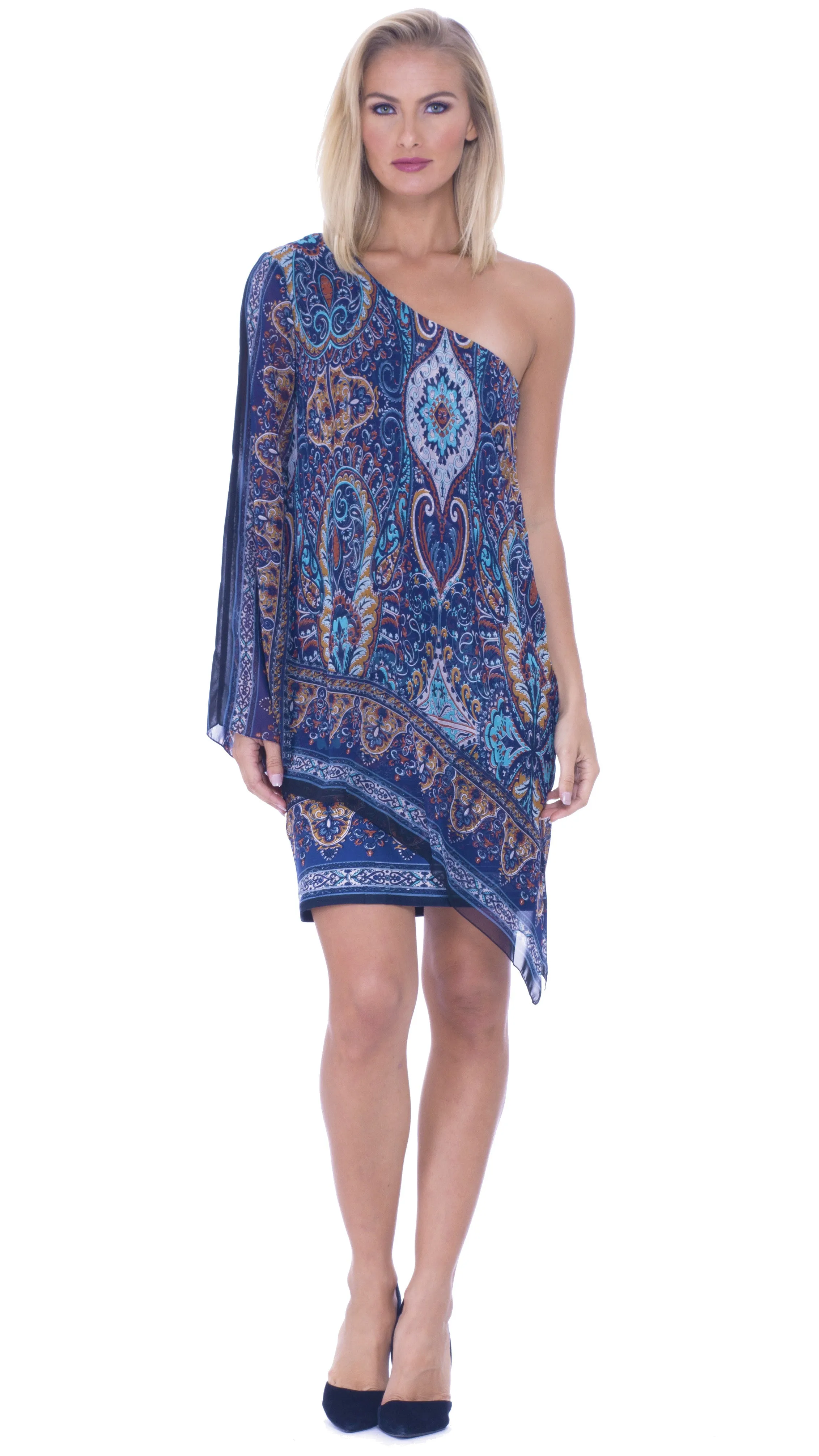 Adriana One Shoulder Over layered Dress