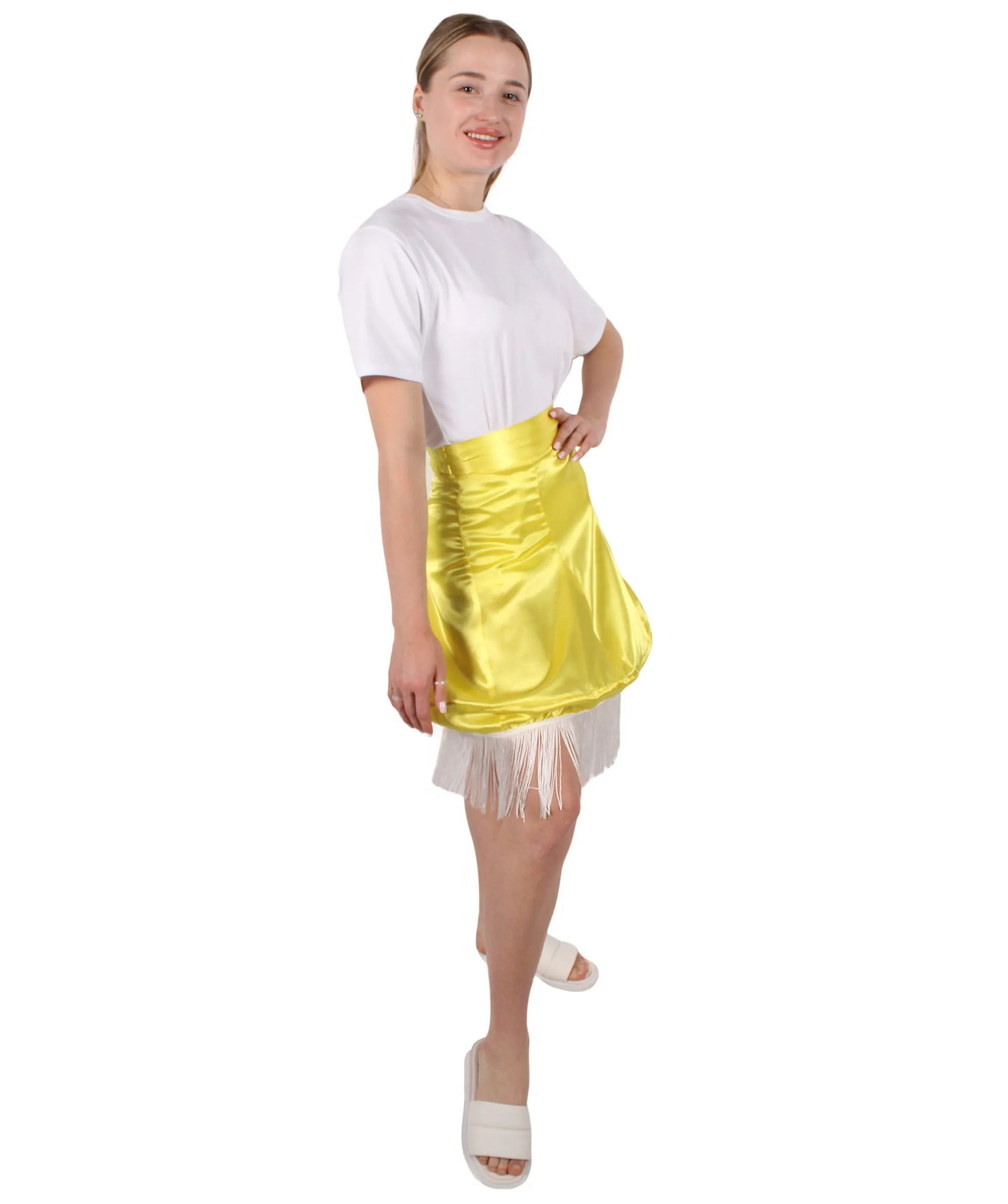 Adult Women's Xmas Cute Yellow Lamp Skirt Costume | Suitable for Halloween | Flame-retardant Synthetic Fabric