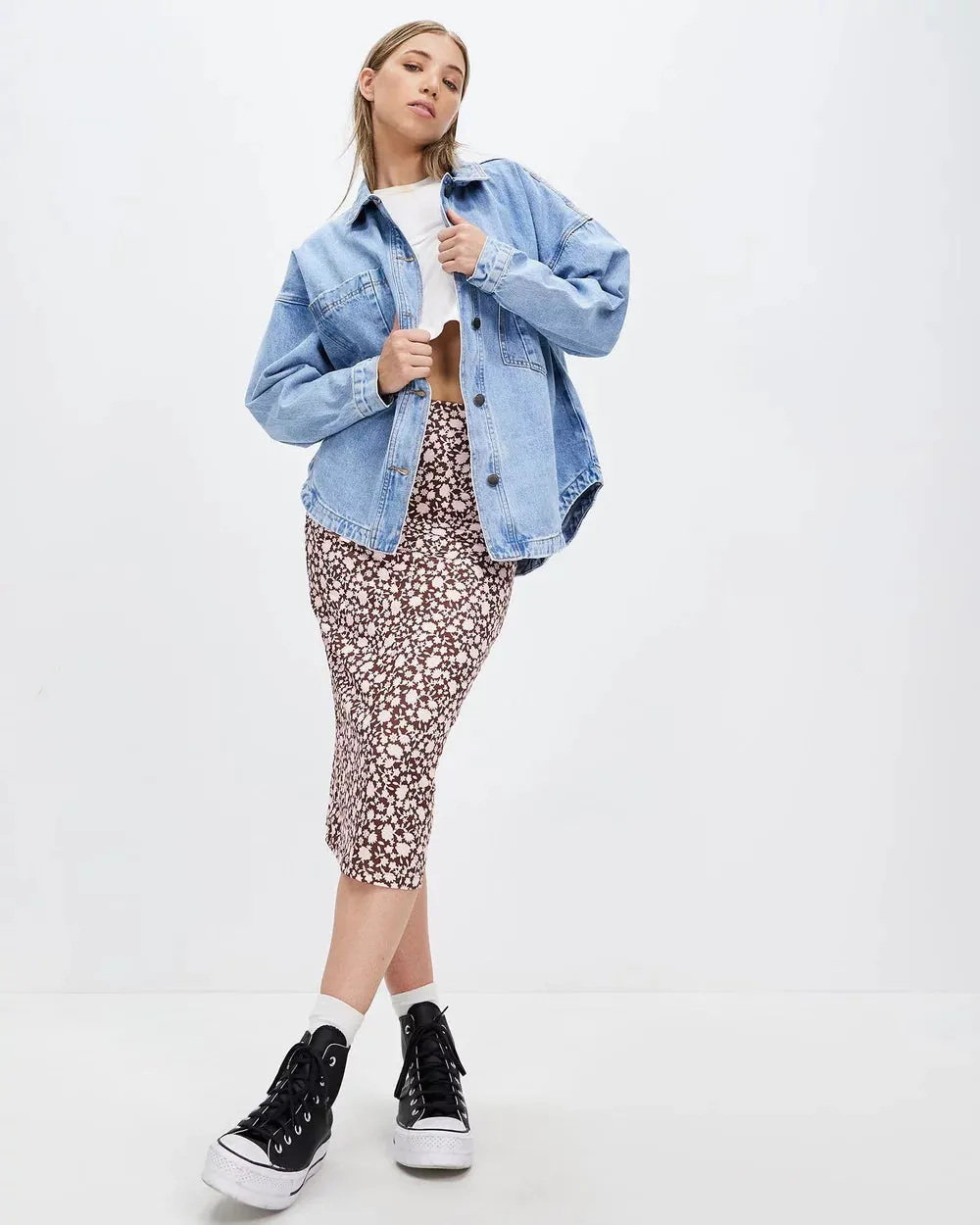 All About Eve Dale Shacket - Light Blue