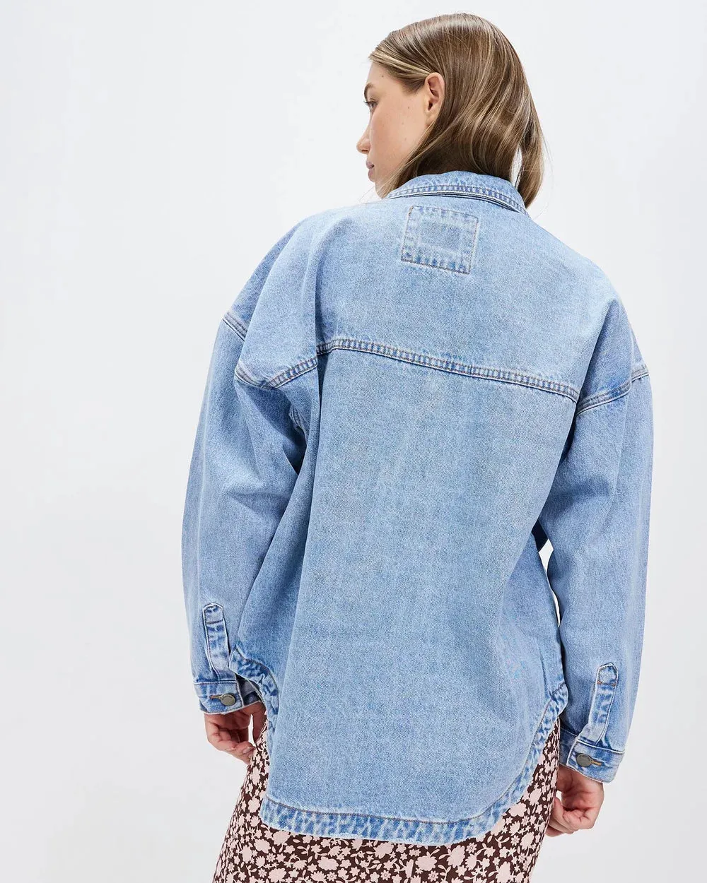 All About Eve Dale Shacket - Light Blue