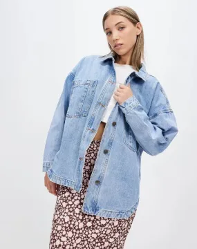 All About Eve Dale Shacket - Light Blue