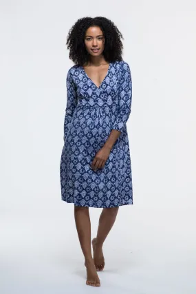 Anika Dress Hand Block Printed in Pure Cotton Jersey