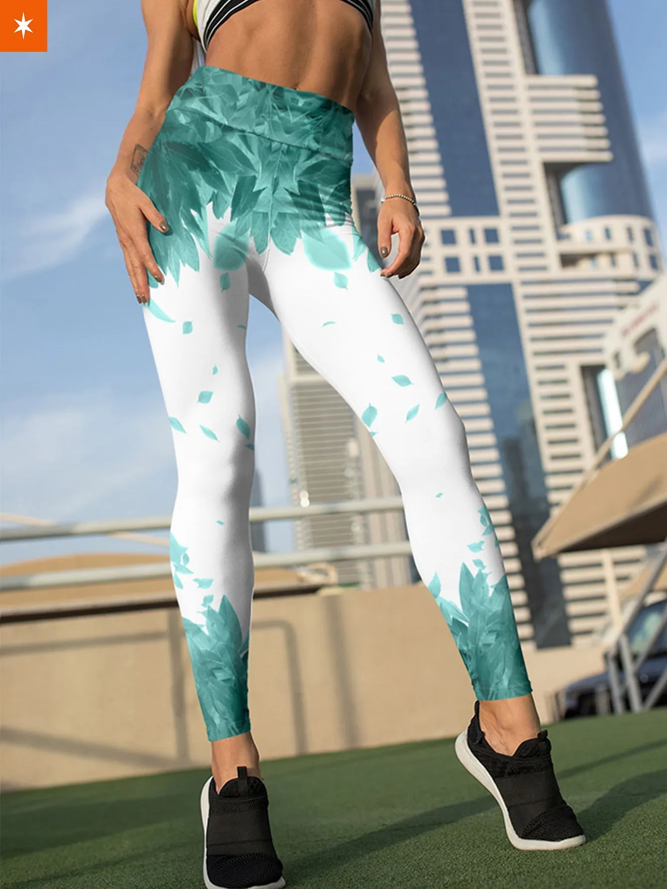 Aoba Johsai Green Leaf Unisex Tights