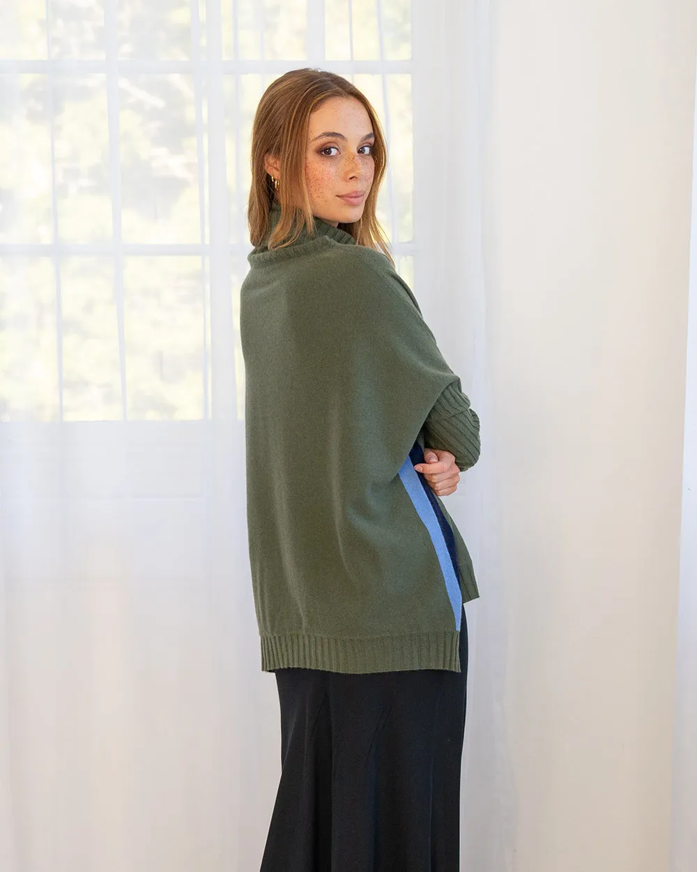 Arlington Milne Sinead Cashmere Knit - Speed Stripe Khaki & Navy