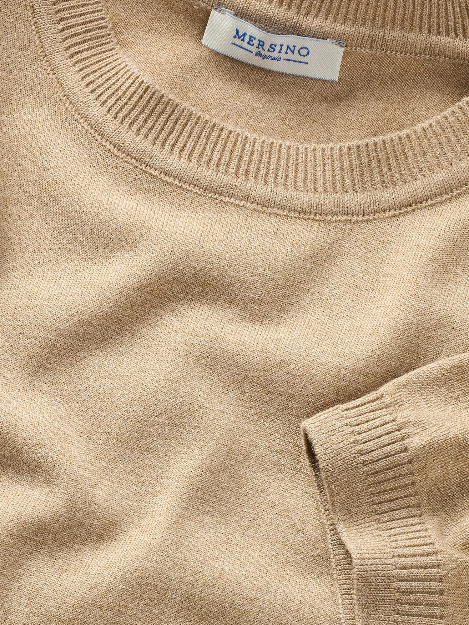 BEIGE CASHMERE SILK T-SHIRT
