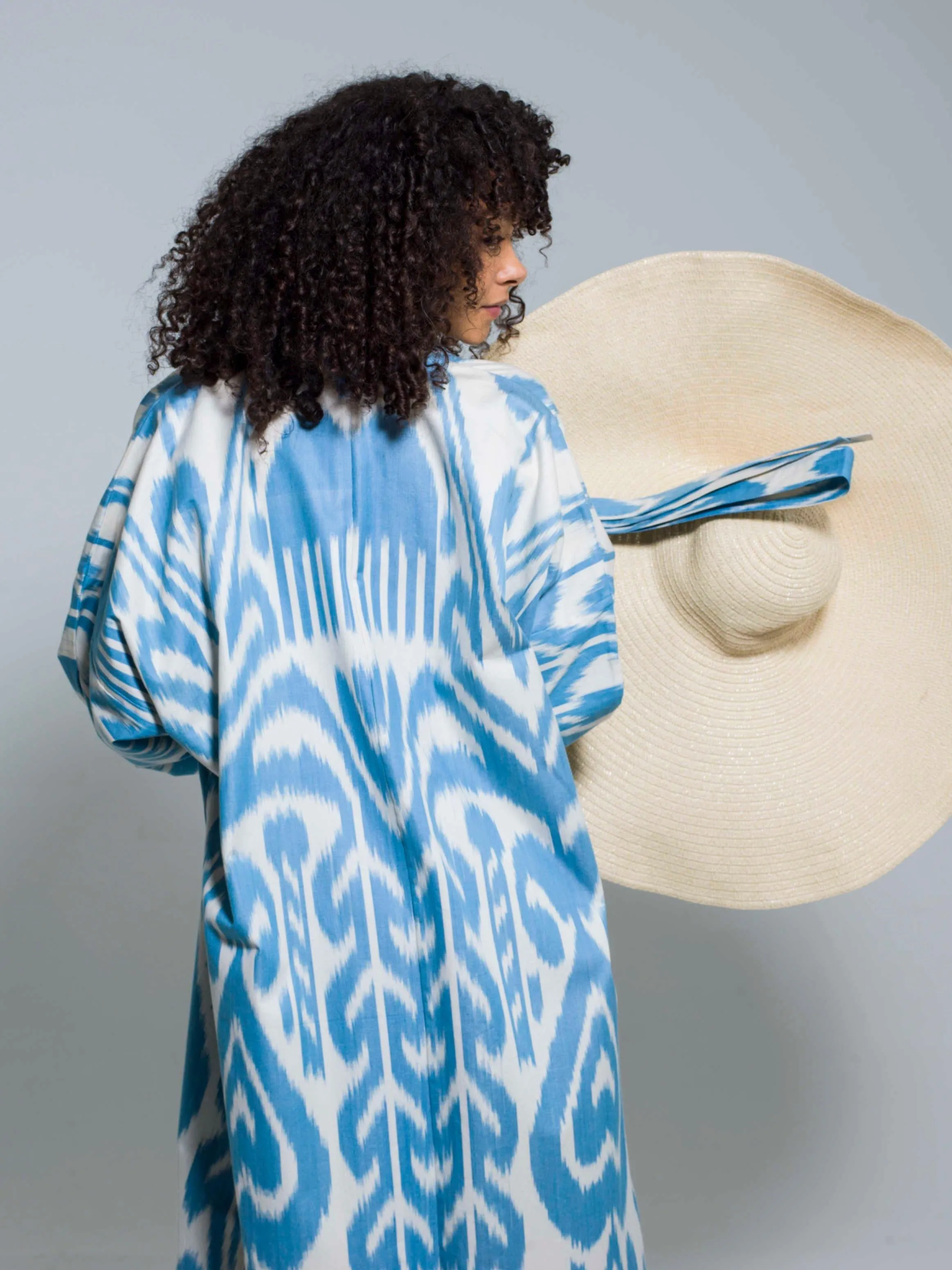 Belted 100% Cotton Maxi Kimono " Summer Breeze"