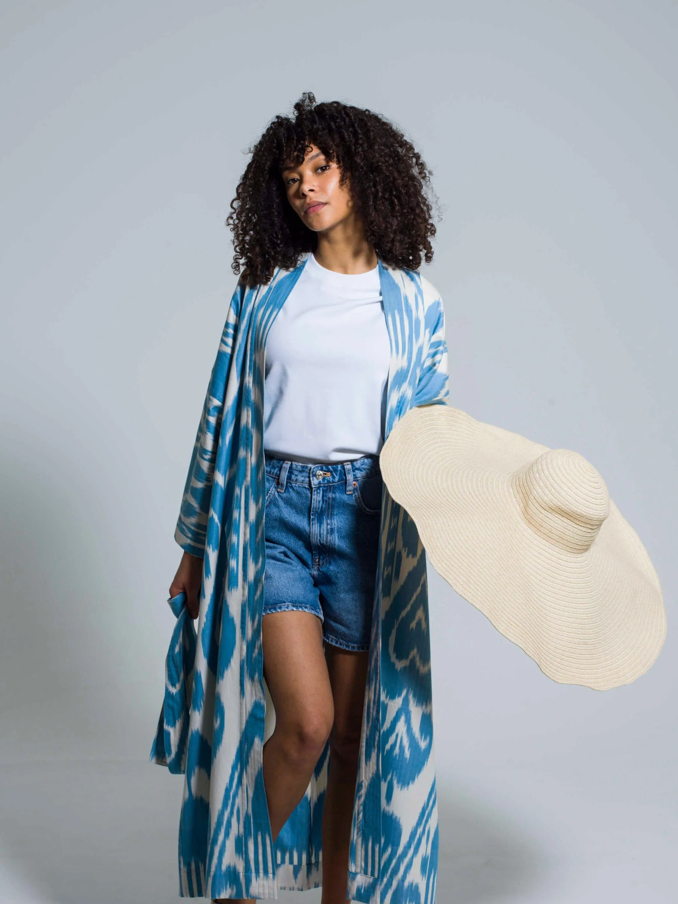 Belted 100% Cotton Maxi Kimono " Summer Breeze"