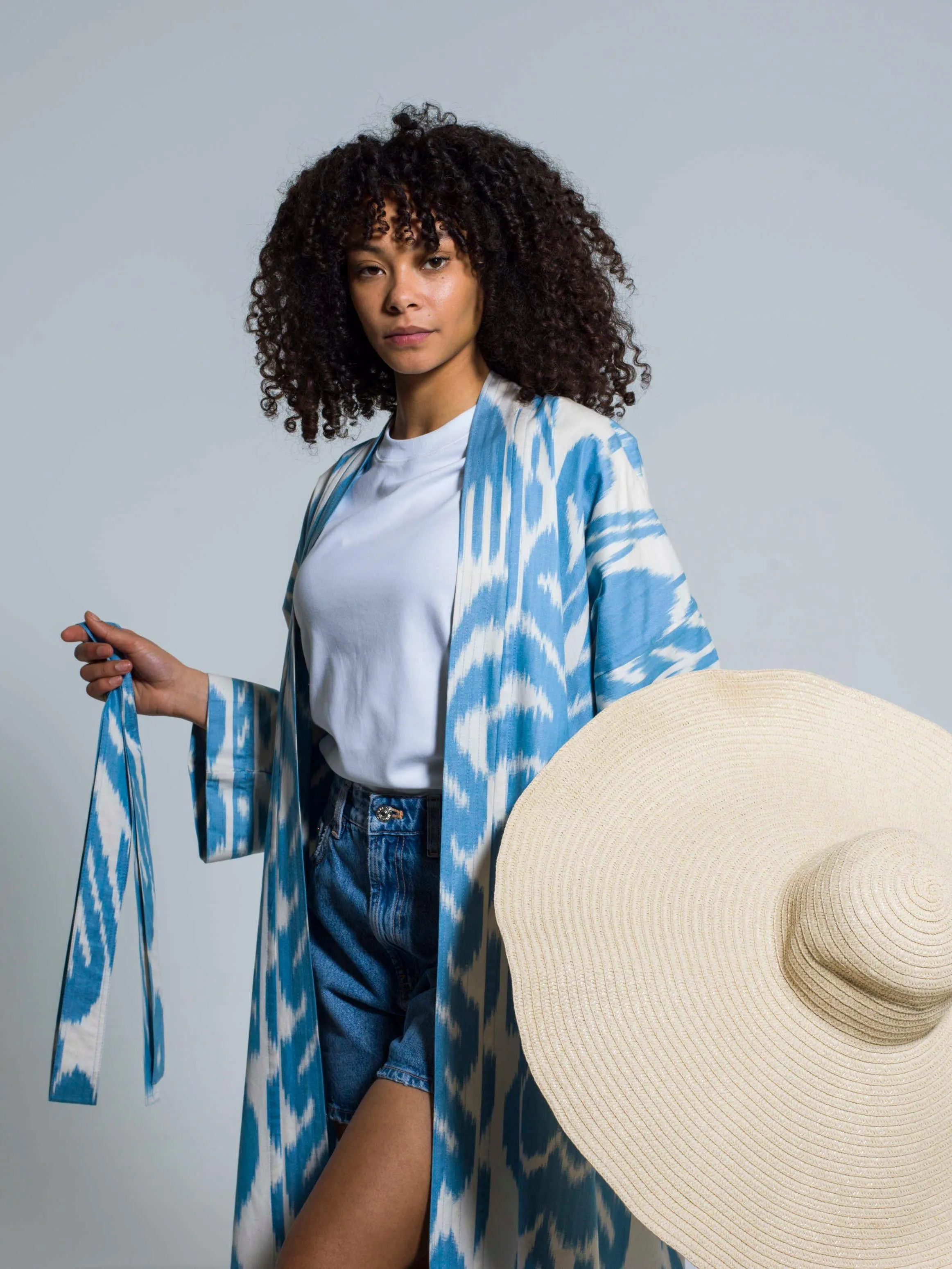 Belted 100% Cotton Maxi Kimono " Summer Breeze"