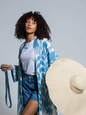Belted 100% Cotton Maxi Kimono " Summer Breeze"