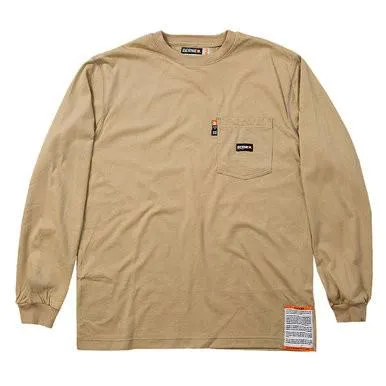 Berne FR Khaki Crew Neck Long Sleeve T-Shirt Tall