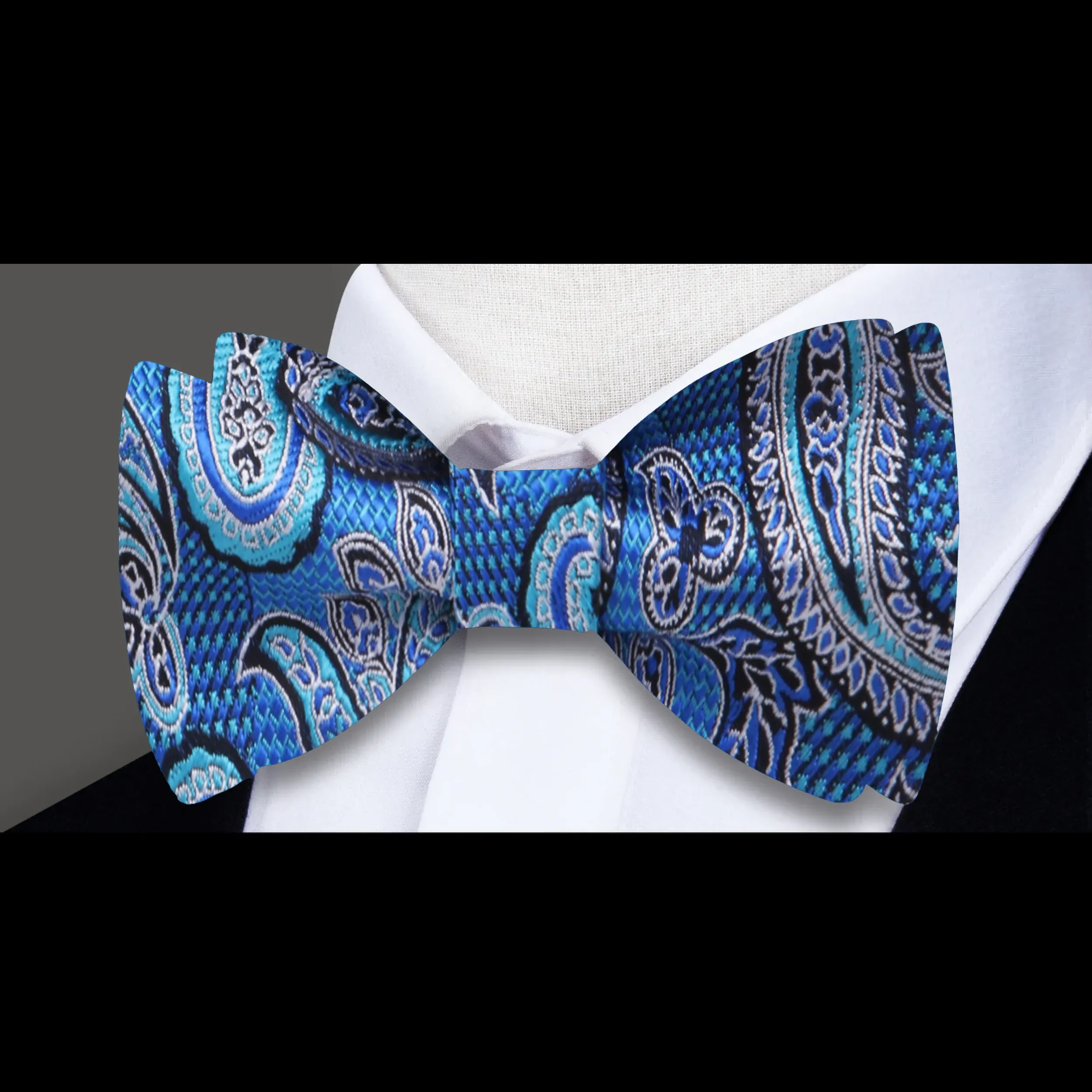 Blue Adriatic Paisley Bow Tie