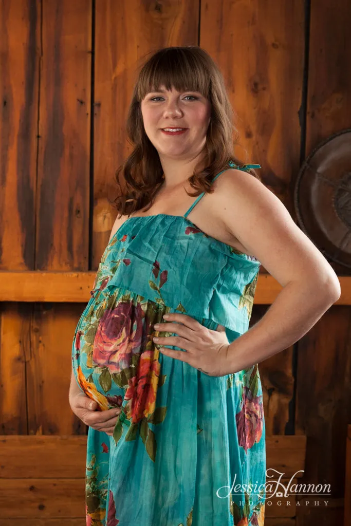 Blue Floral Summer Dress Long Maxi Strapless Maternity Dress