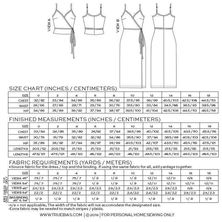 Calvin Wrap Dress & Top - Sewing Pattern | True Bias
