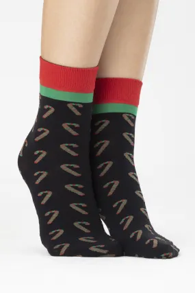 Candy Cane Pattern Socks 40 Denier