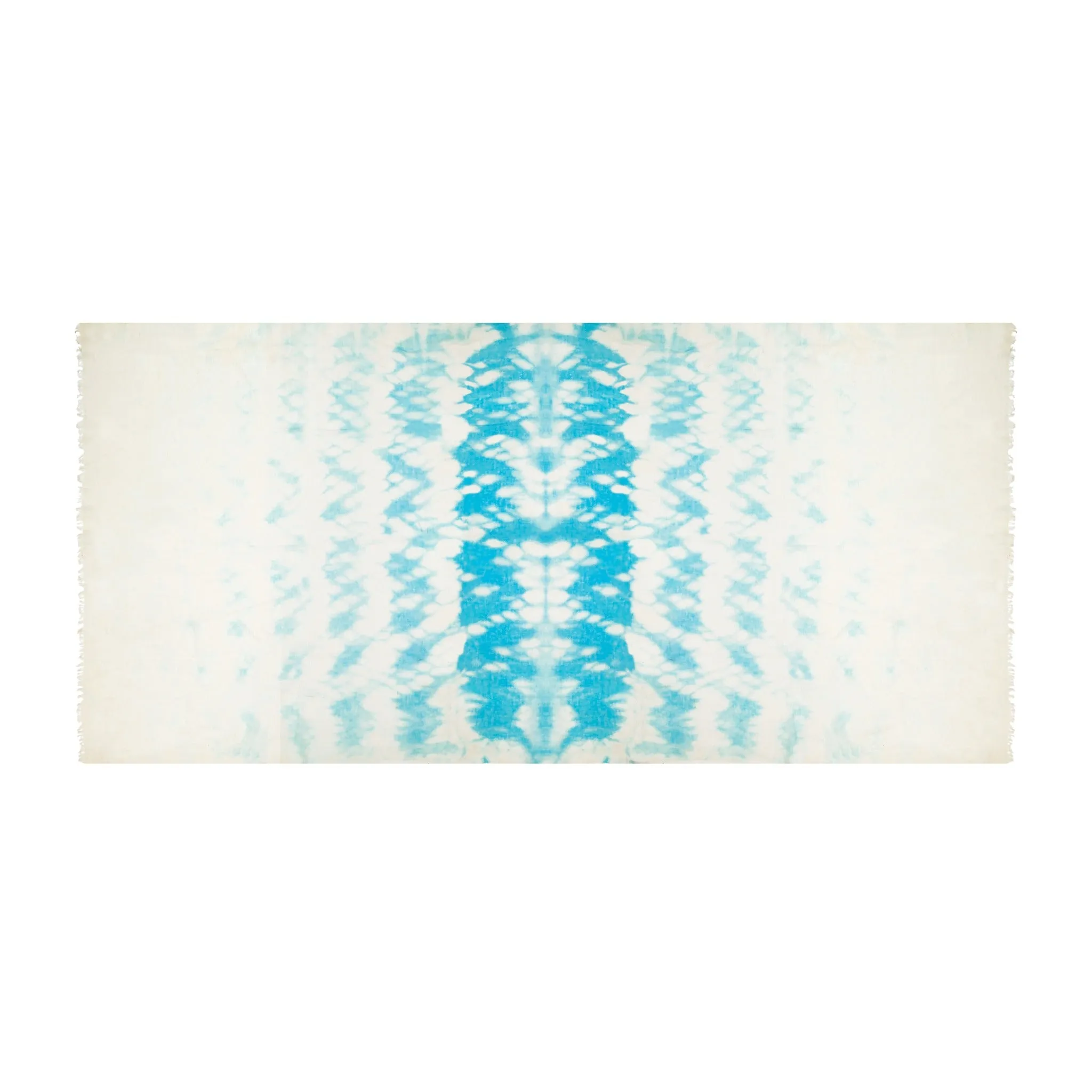 Cashmere Felted Dip Dye Shawl Aqua Seas