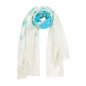 Cashmere Felted Dip Dye Shawl Aqua Seas