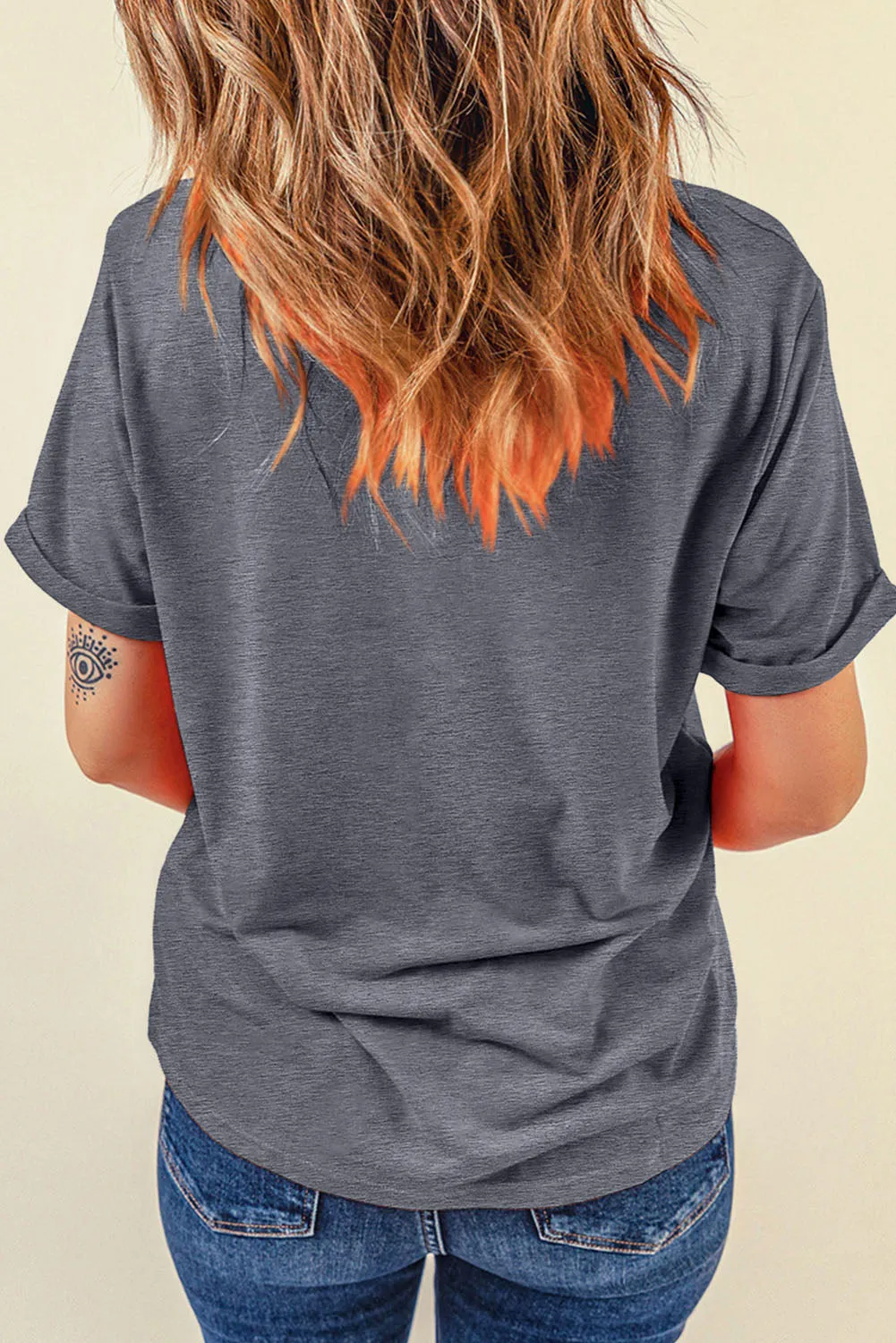 Casual Baseball Bowknot Graphic Roll-Up Sleeve Tee by Gothic Outlaws: Playful, Chic, and Ready to Rock Your Day ⚾🎀