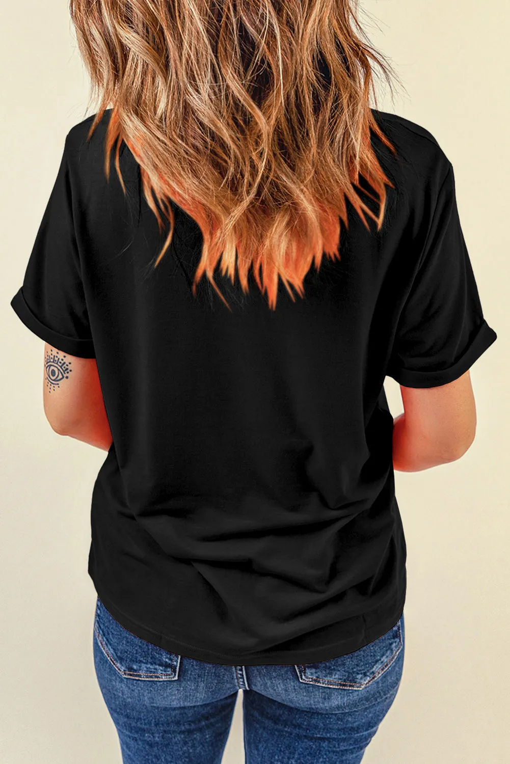 Casual Baseball Bowknot Graphic Roll-Up Sleeve Tee by Gothic Outlaws: Playful, Chic, and Ready to Rock Your Day ⚾🎀