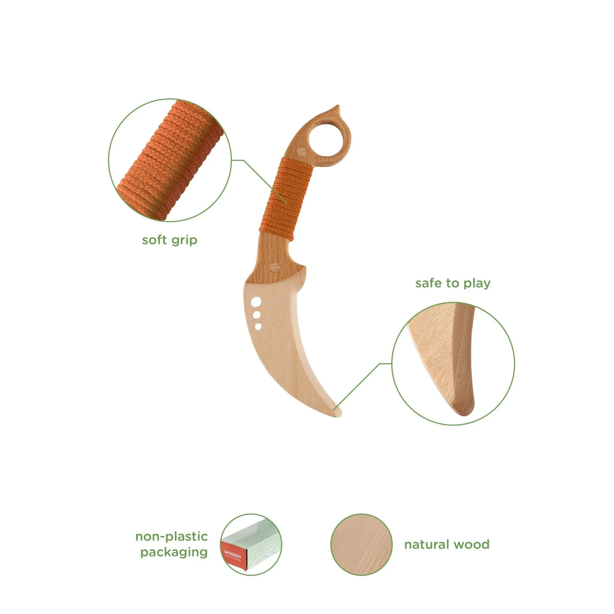 Children's Wooden "Karambit" Knives (Set of 2)