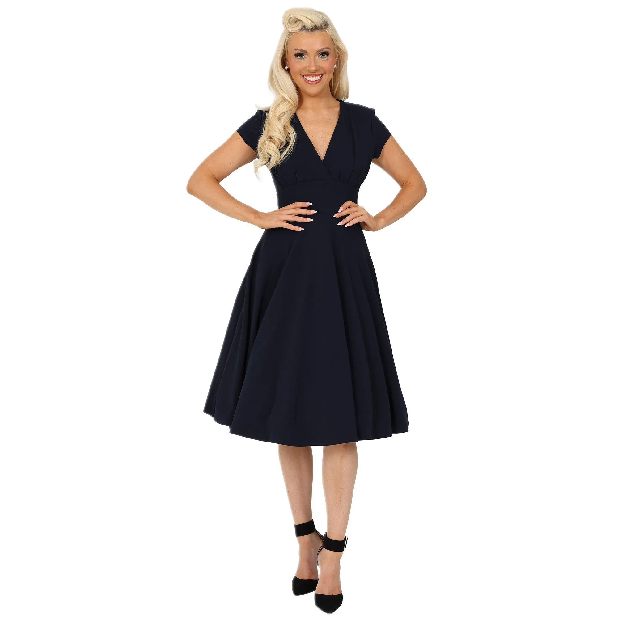 Claret Red Velour Waterfall Sleeve Crossover Wrap Effect Swing Dress