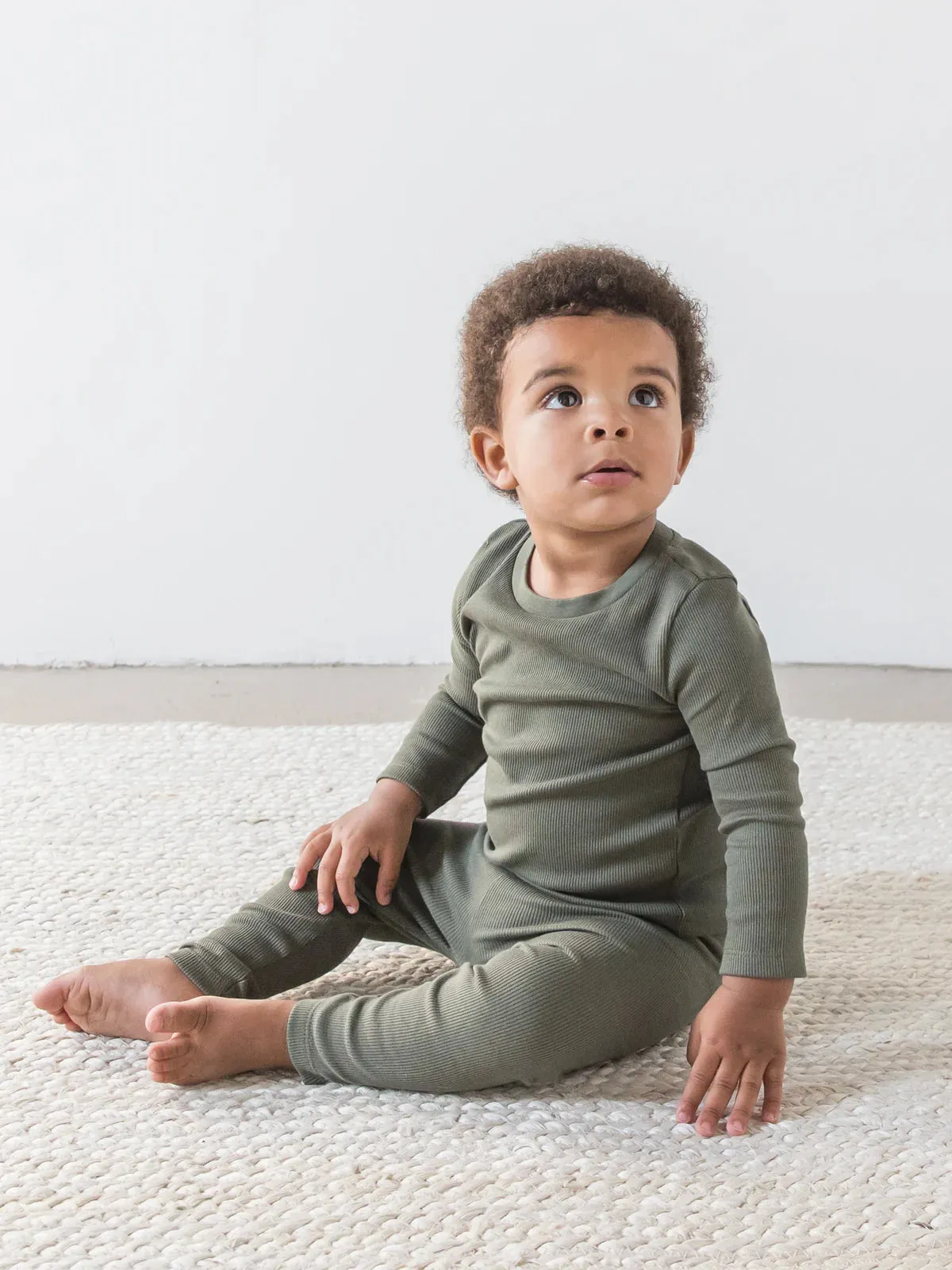 Colored Organics - Organic Cotton Baby Cruz Ribbed Joggers - Cypress