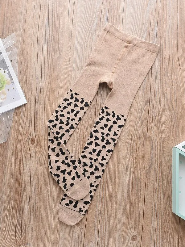 Copy of Girls Cotton Leopard Print Tights