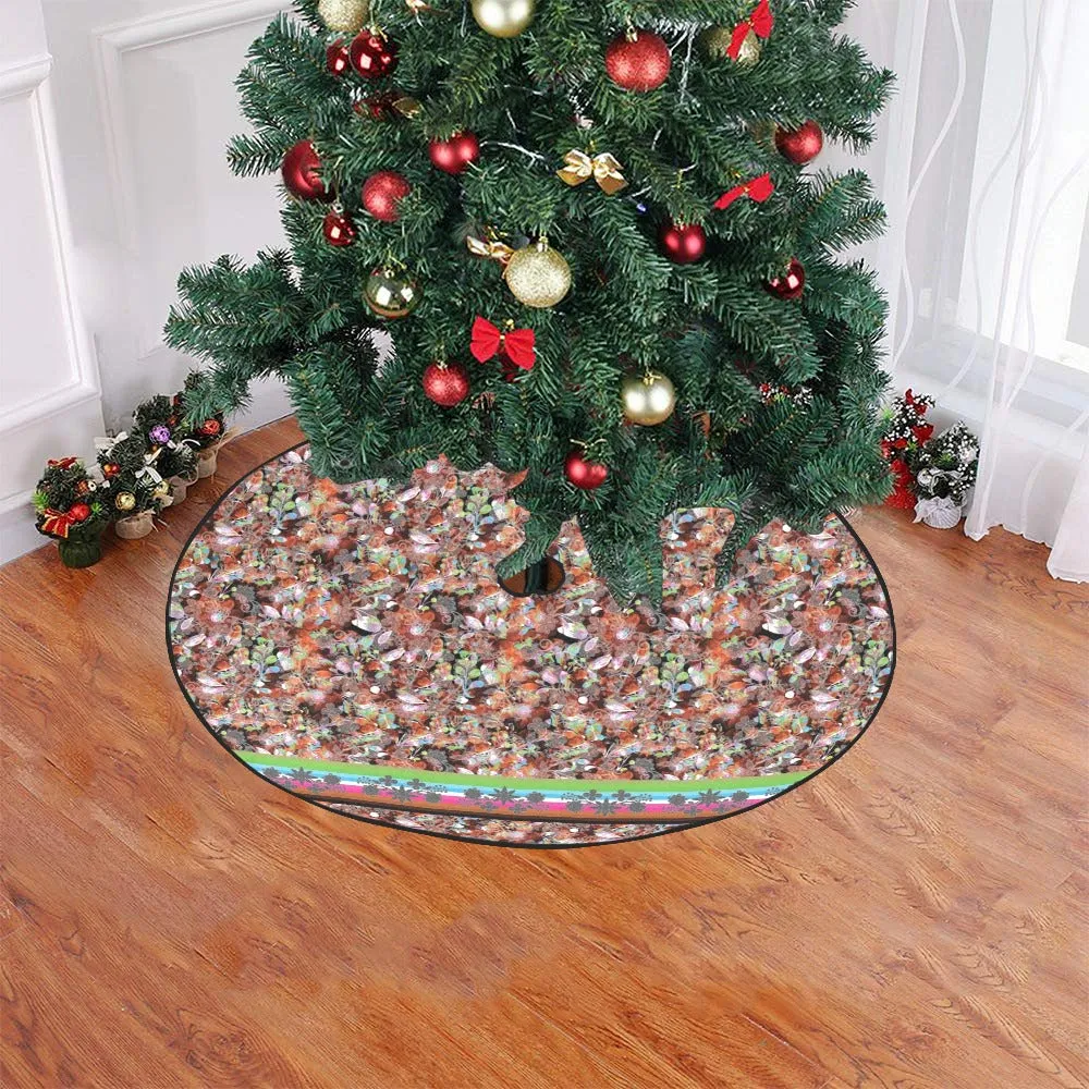 Culture in Nature Orange Christmas Tree Skirt 47" x 47"