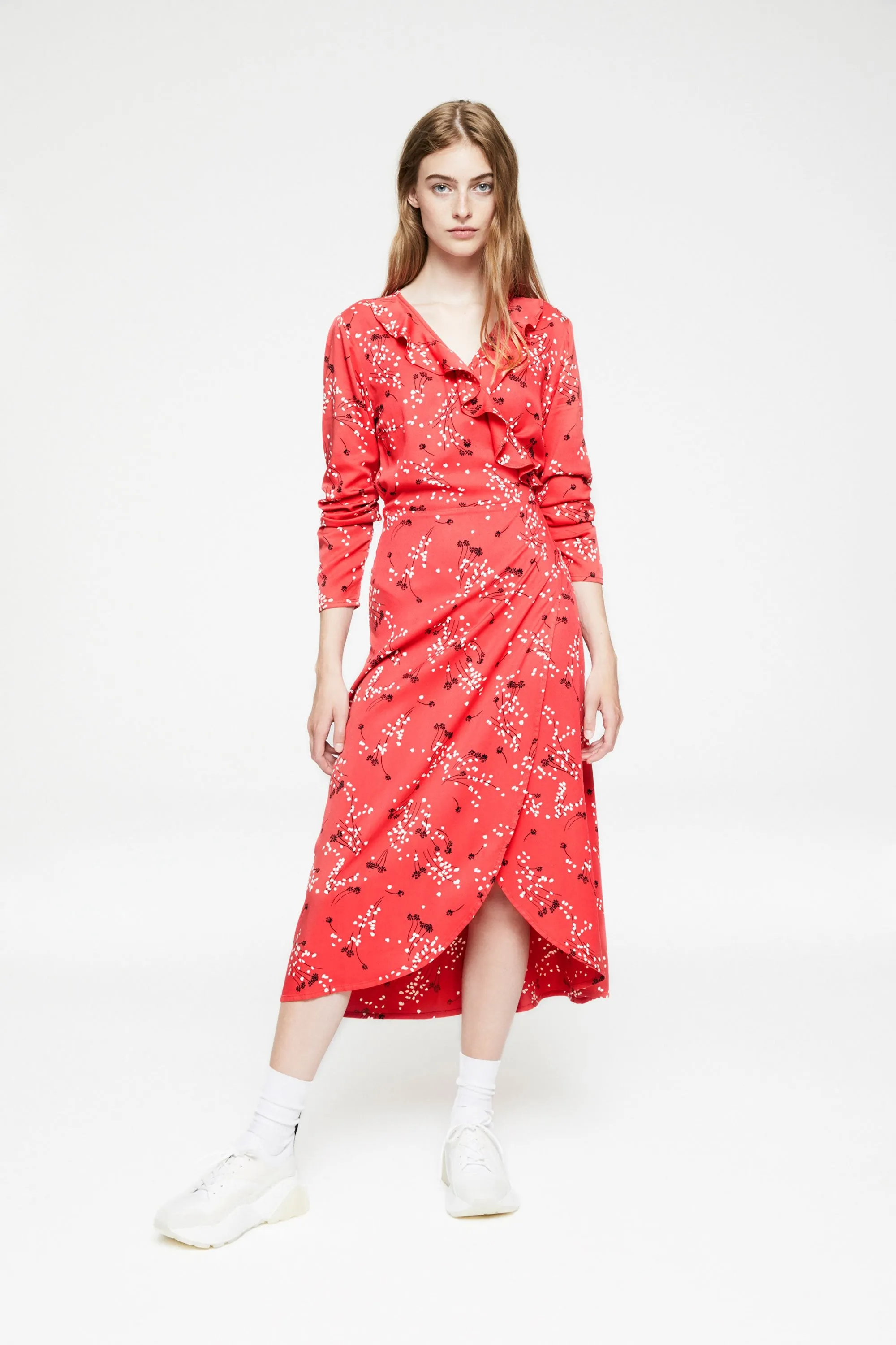 dilaan spring ditsies dress tomato red <br> by ARMEDANGELS