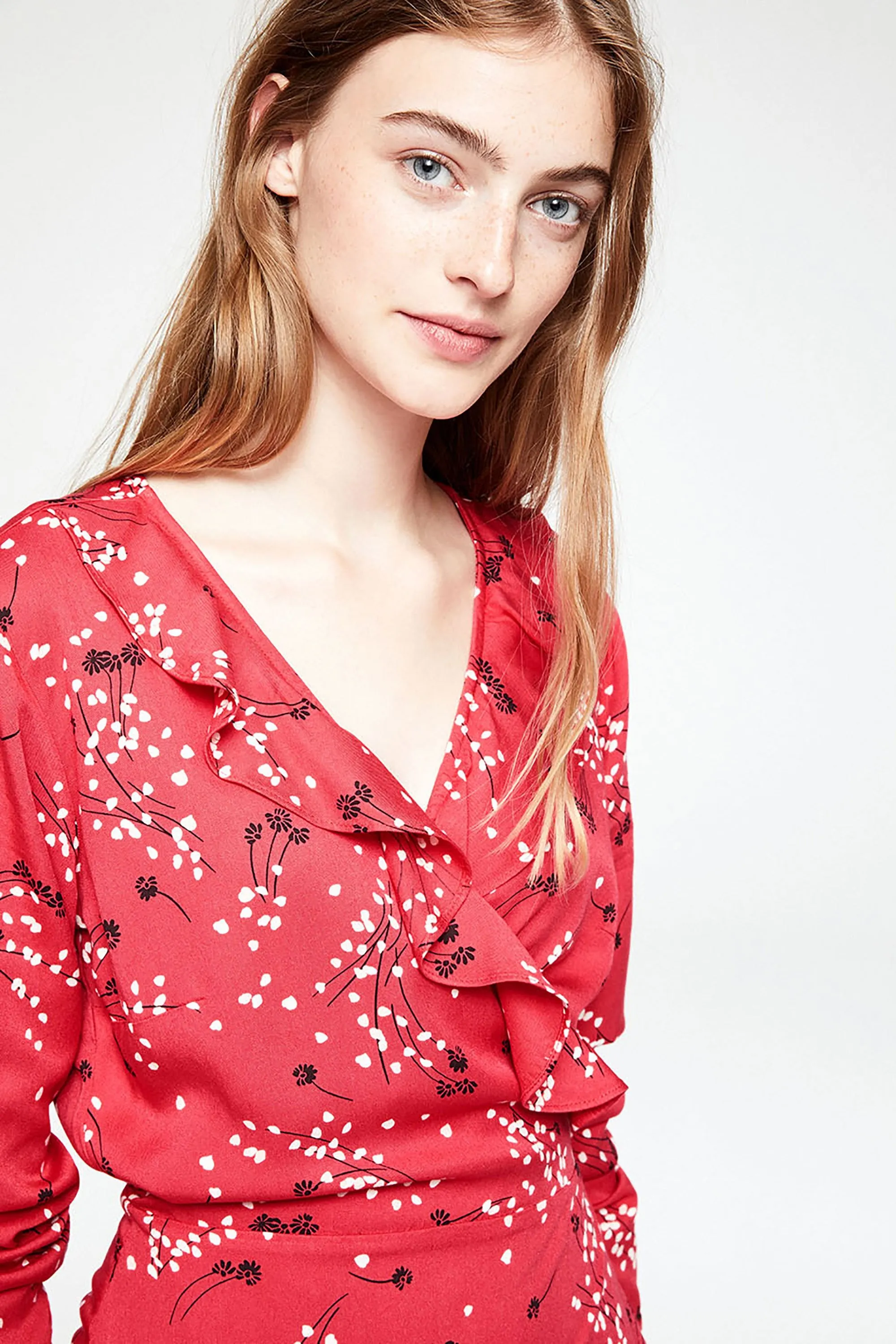dilaan spring ditsies dress tomato red <br> by ARMEDANGELS