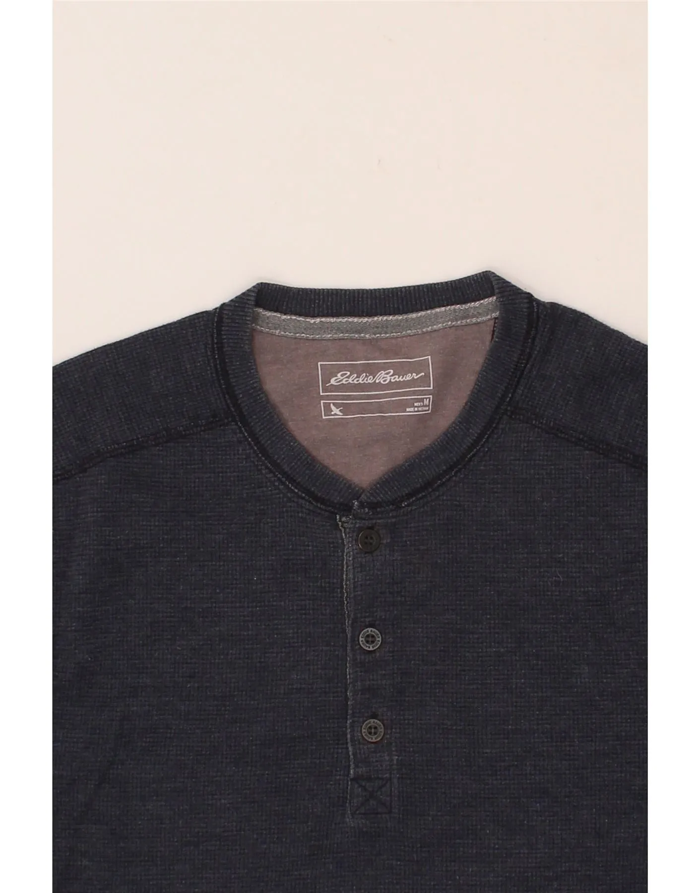 EDDIE BAUER Mens Top Long Sleeve Medium Navy Blue Cotton