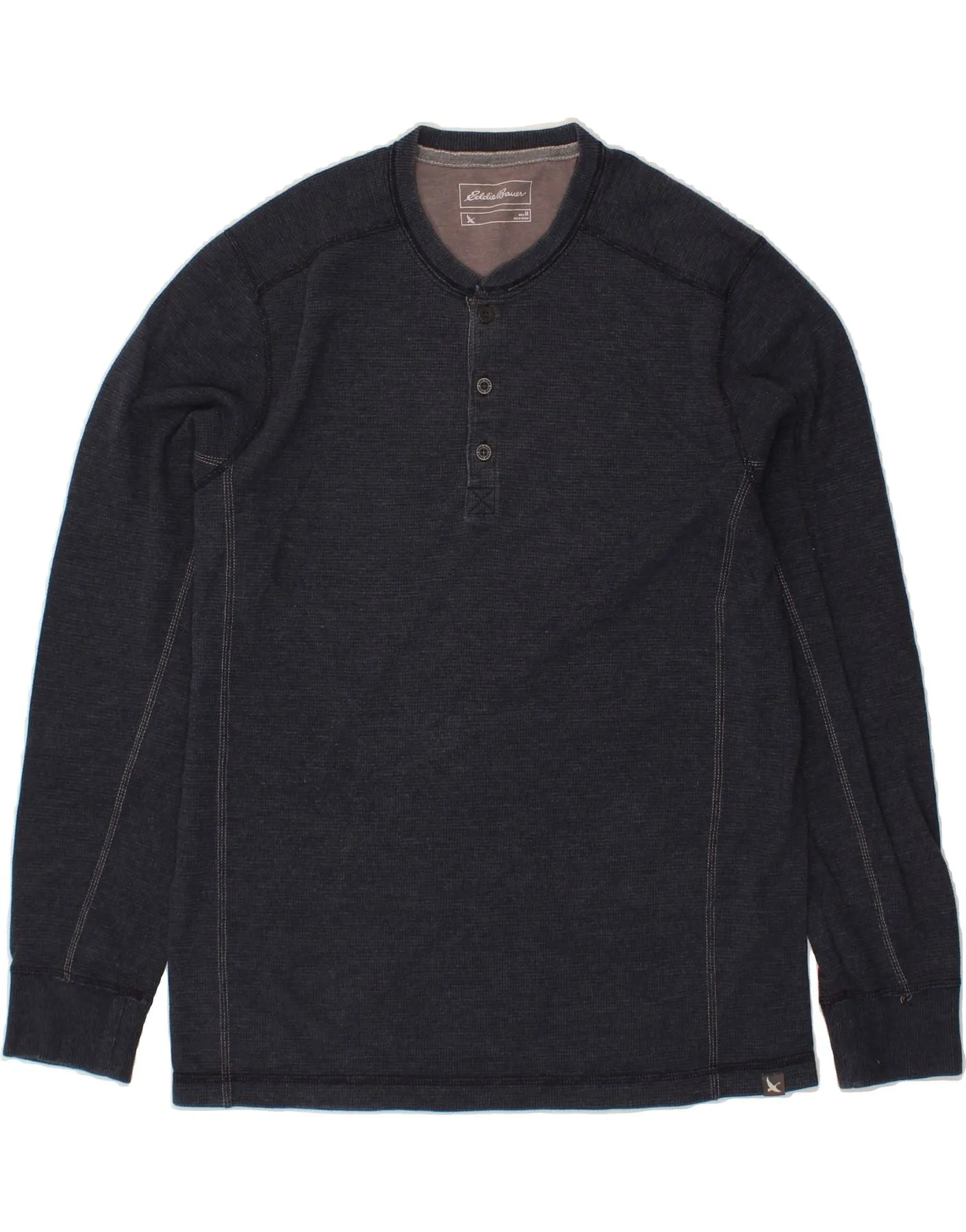 EDDIE BAUER Mens Top Long Sleeve Medium Navy Blue Cotton