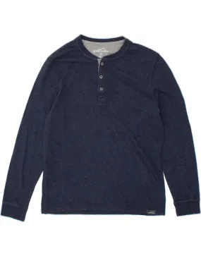 EDDIE BAUER Mens Top Long Sleeve Small Navy Blue Flecked Cotton