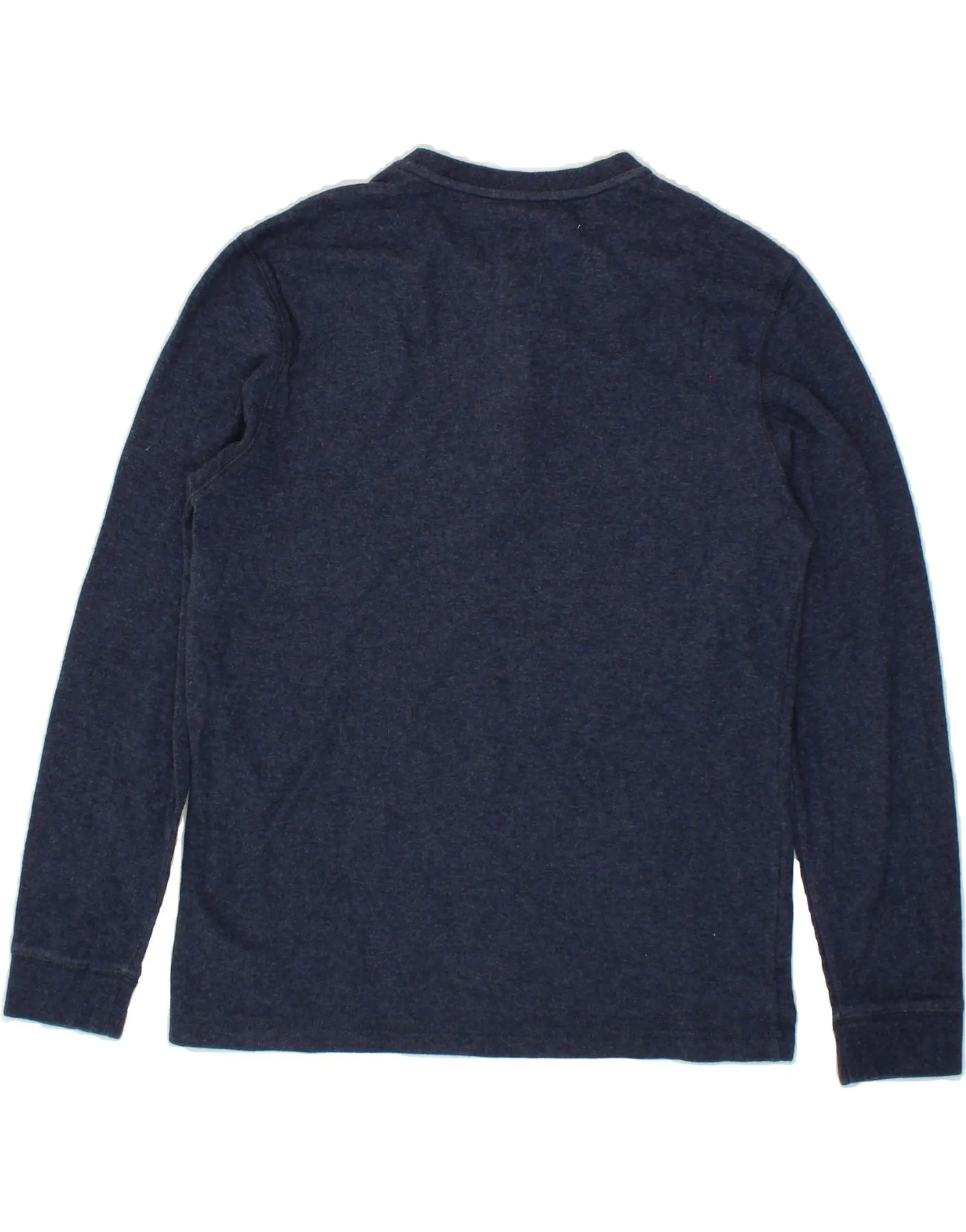 EDDIE BAUER Mens Top Long Sleeve Small Navy Blue Flecked Cotton