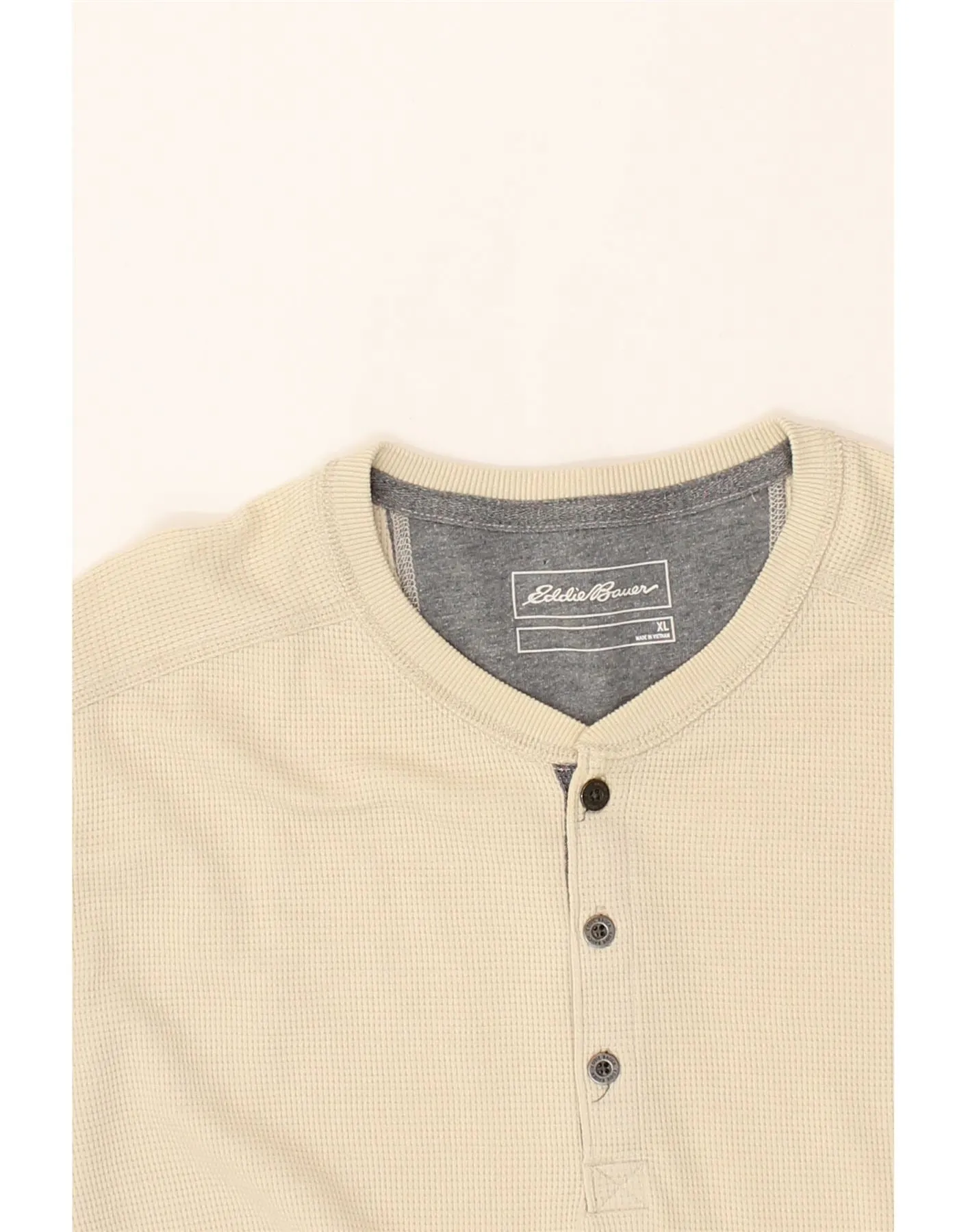 EDDIE BAUER Mens Top Long Sleeve XL Beige Cotton