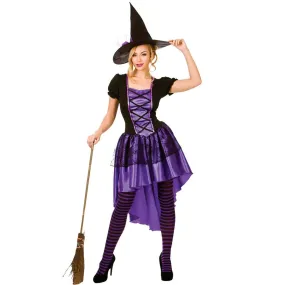 Glamorous Witch Womens Purple Black Halloween Costume