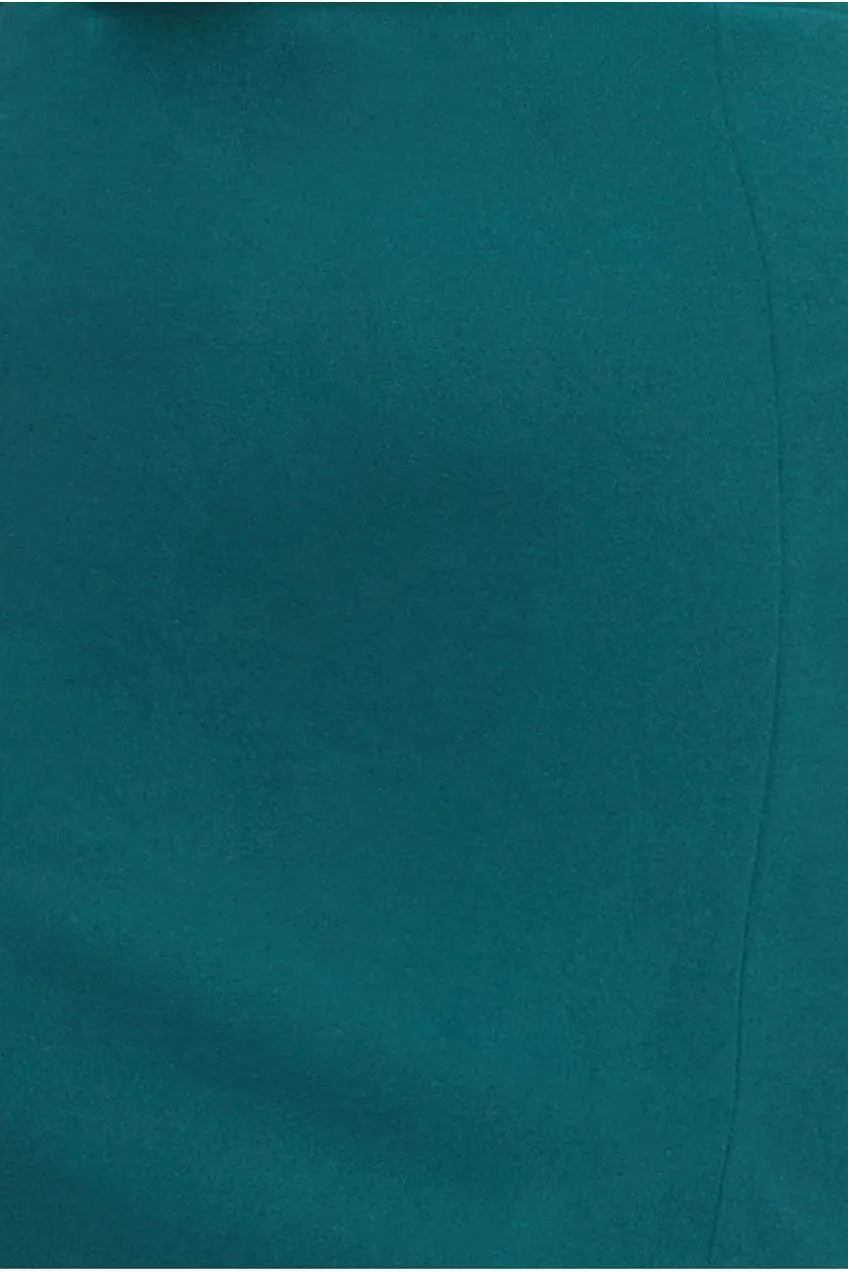 Goddiva Flared Sleeve Front Wrap Maxi Dress - Emerald Green