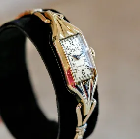 GRUEN CURVEX Precision Ladies Watch Cal. 520 17 Jewels 14K GF Swiss Wristwatch