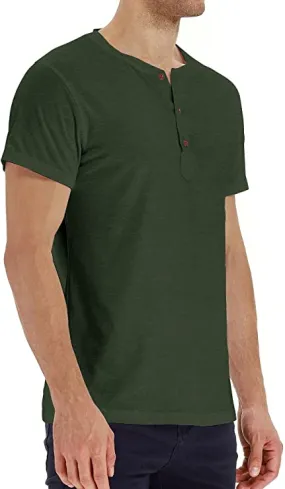 Hey Sir Mens Henley Long/Short Sleeve T-Shirt Cotton Casual Shirt