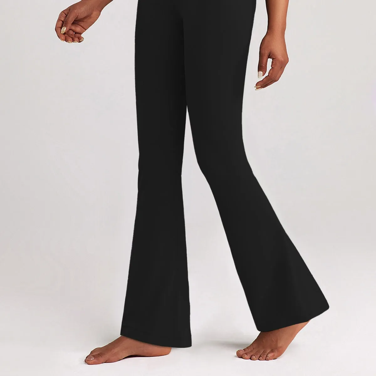 High Waist Micro Pull Yoga Pants Slimming Hip Raise Dance Pilates Tights Quick Drying Sports Fitness Bell Bottom Pants