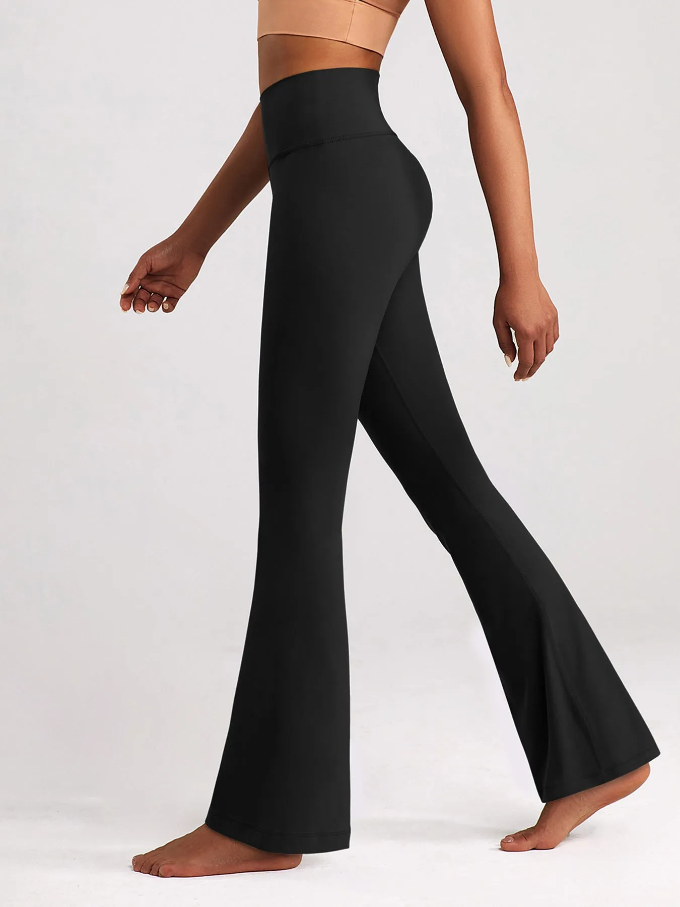 High Waist Micro Pull Yoga Pants Slimming Hip Raise Dance Pilates Tights Quick Drying Sports Fitness Bell Bottom Pants