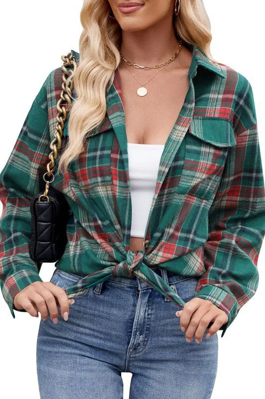 It's Time To Change Green Plaid Shacket