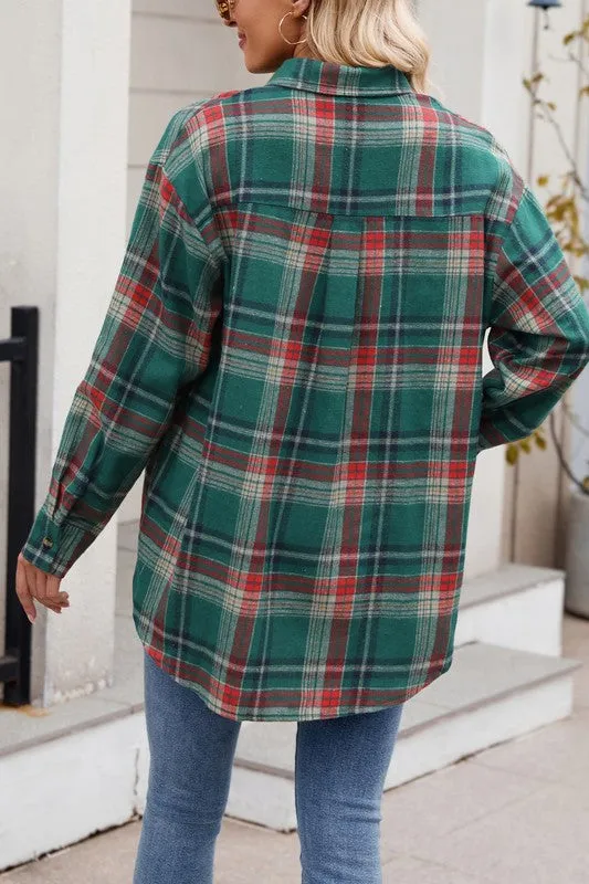 It's Time To Change Green Plaid Shacket