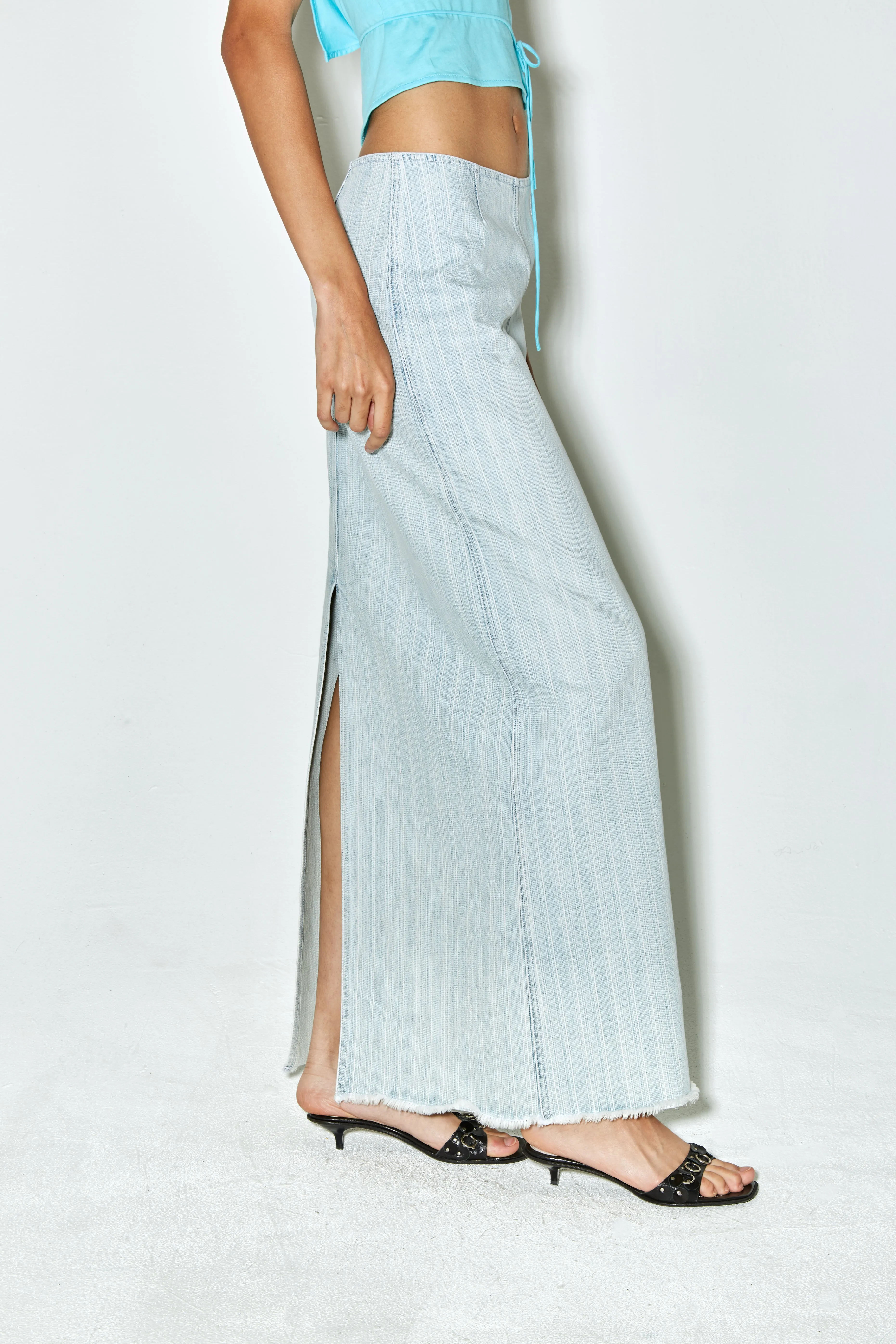 JINJI skirt light blue stripes