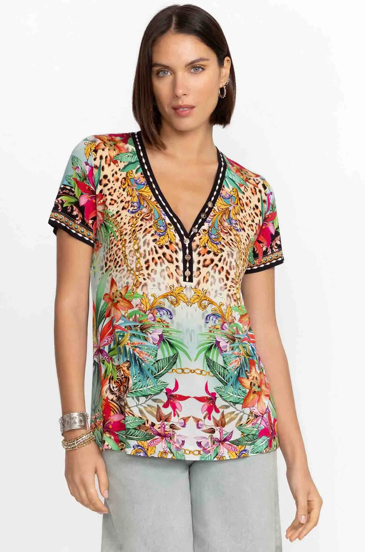Johnny Was - The Janie Favorite S/S Henley Tee